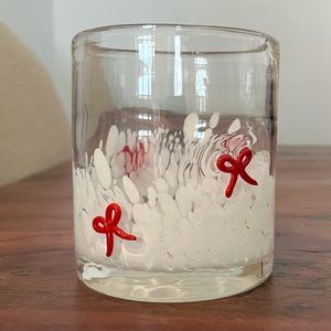 New 15oz Red ribbon inlay Icon drinking glass